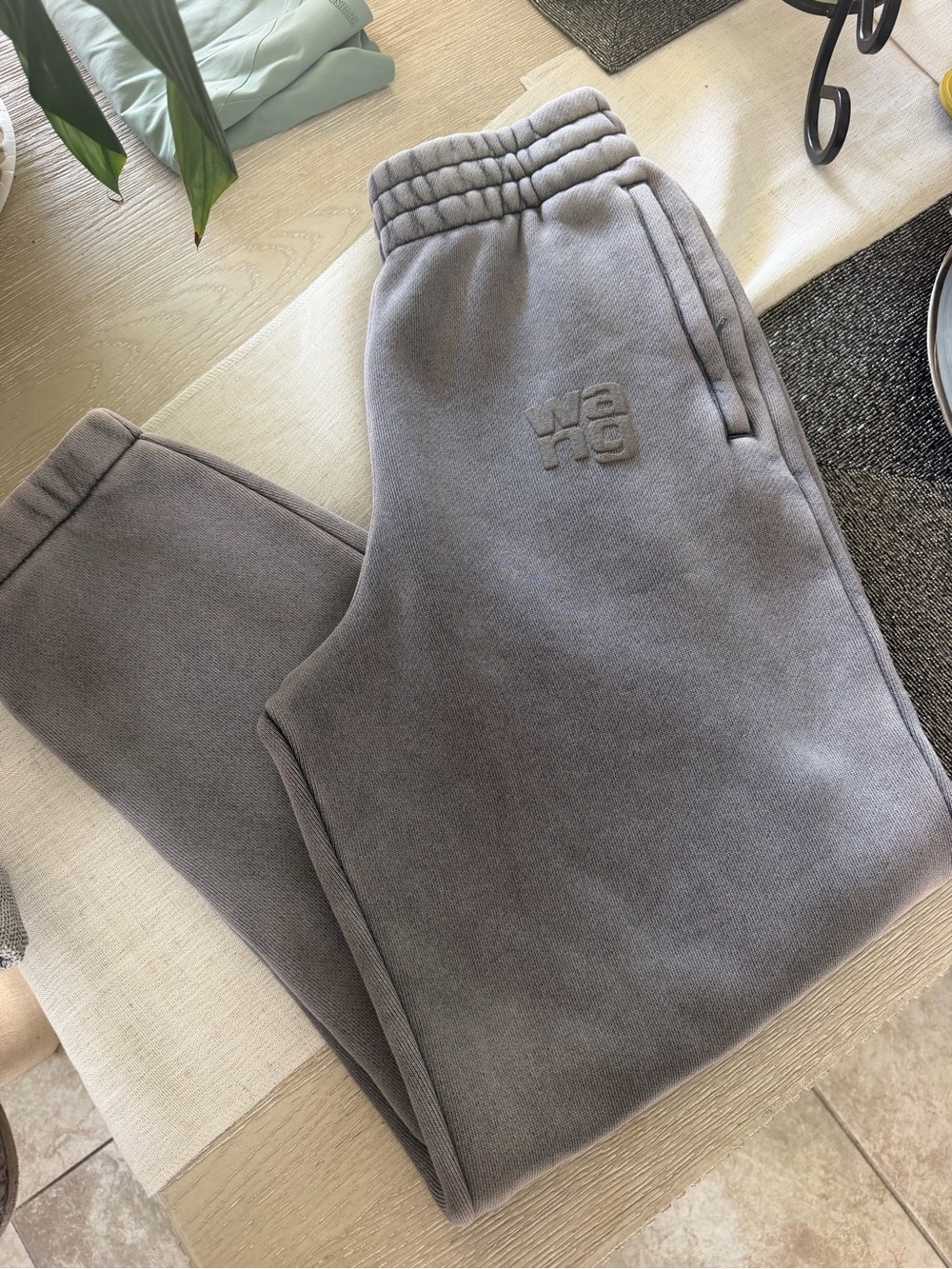 Alexander Wang Gray Embroidered Logo Sweatpants